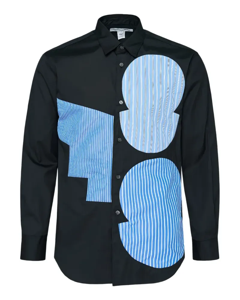 Comme des Garçons Gestreiftes Hemd im Patchwork-Look - Schwarz Schwarz
