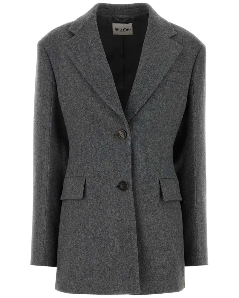 Miu Miu Blazer mit Logo-Prägung - Grau Grau