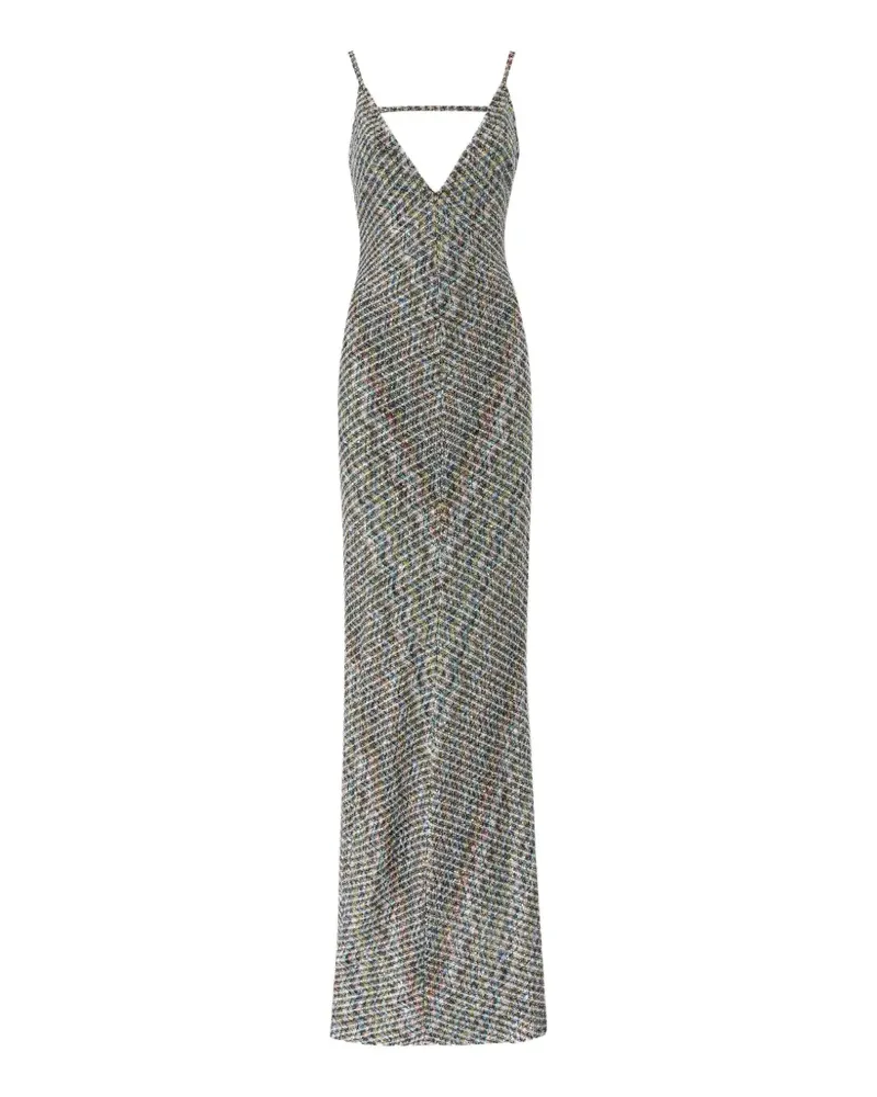 Missoni long dress with open back and sequins - Grau Grau