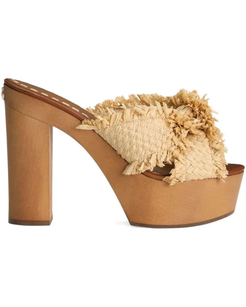 Dolce & Gabbana Sandalen mit Fransen 130mm - Nude Nude