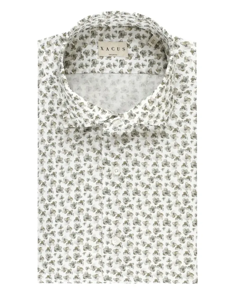 XACUS Hemd mit Blumen-Print - Weiß Weiß
