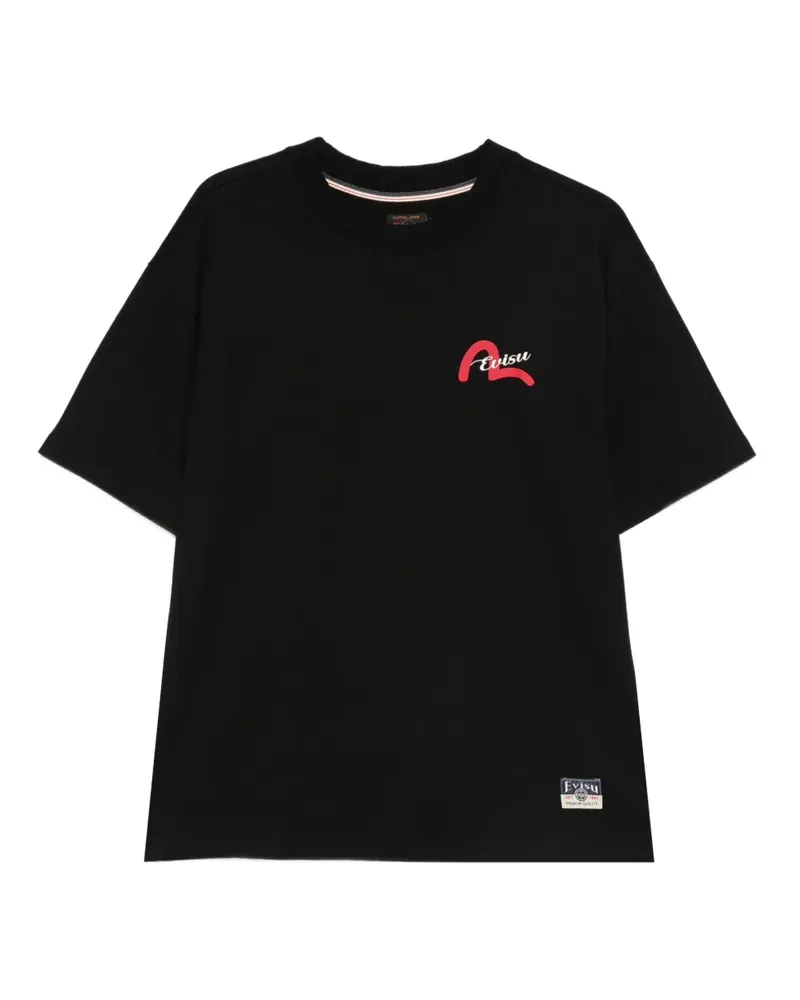 Evisu T-Shirt mit Logo-Print - Schwarz Schwarz