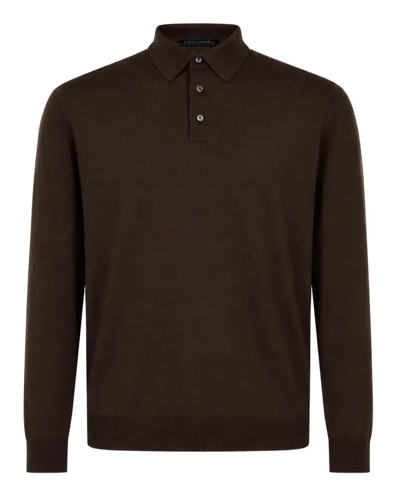 Kiton long-sleeve polo shirt - Braun Braun