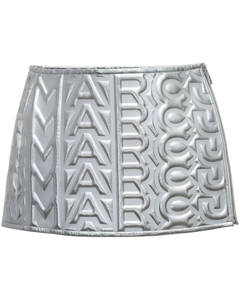 Marc Jacobs Kurzer Lederrock - Silber Silber