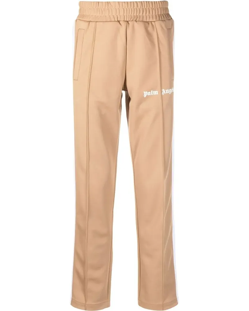 Palm Angels Jogginghose mit Logo-Print - BEIGE WHITE Beige