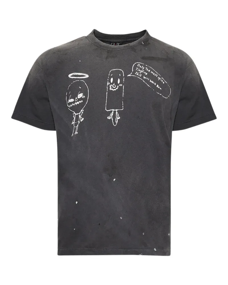 SAINT MXXXXXX T-Shirt mit Cartoon-Print - Schwarz Schwarz