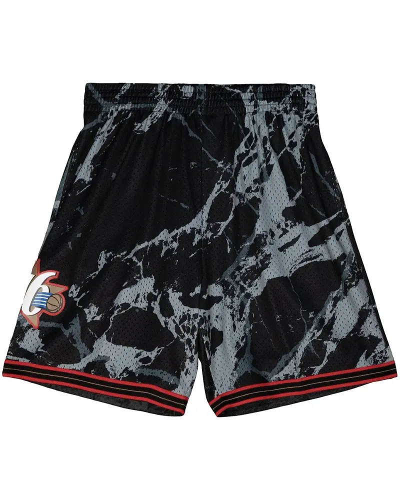 Mitchell & Ness Team Marble NBA Philadelphia 76ers 2000 Swingman Shorts - Schwarz Schwarz