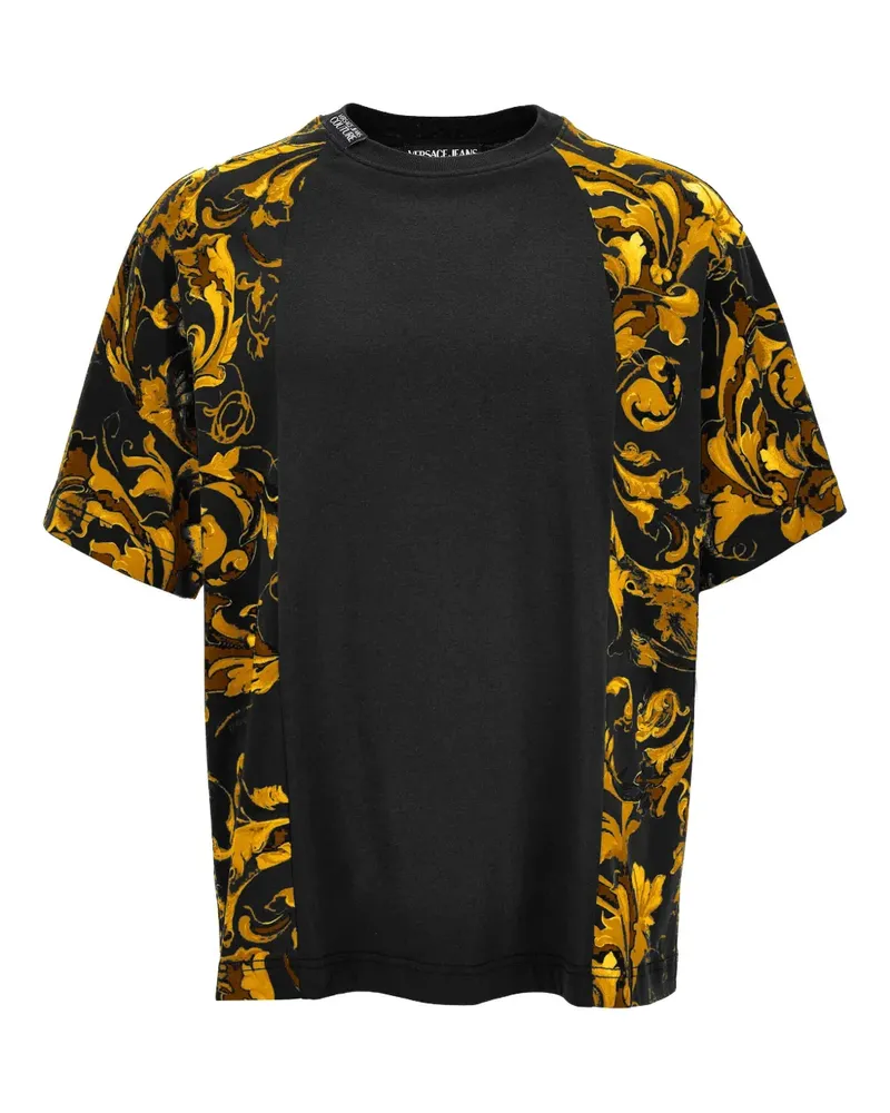 Versace Jeans T-Shirt mit Barocco-Print - Schwarz Schwarz
