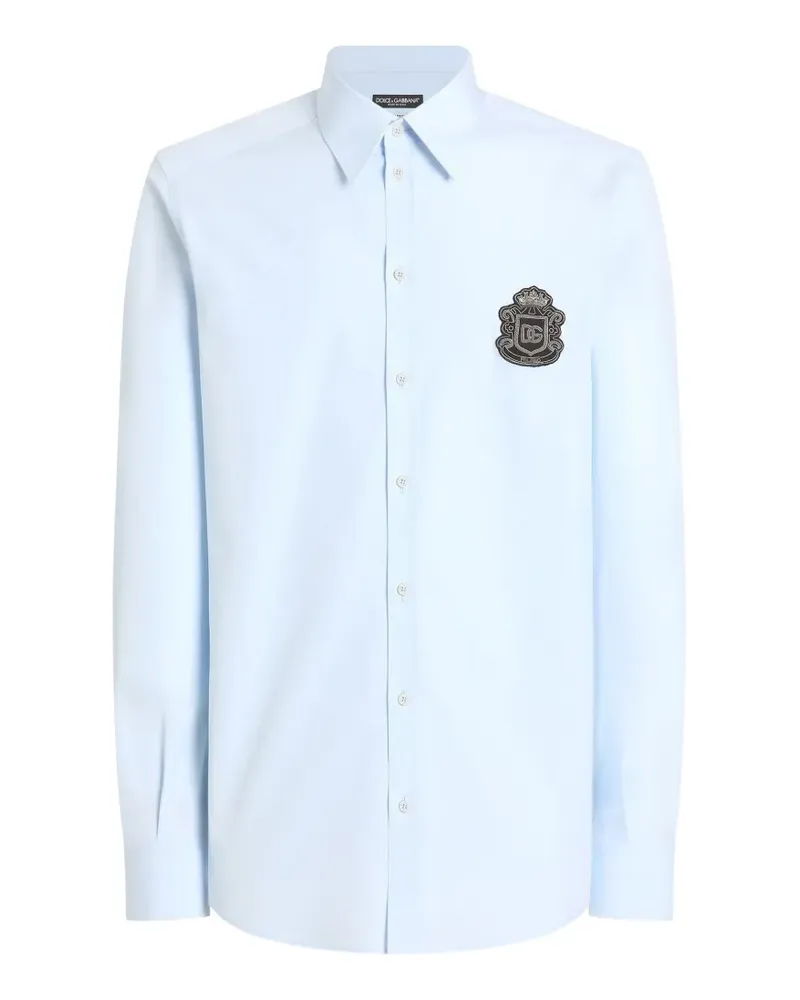 Dolce & Gabbana Martini Hemd aus Popeline - Blau Blau