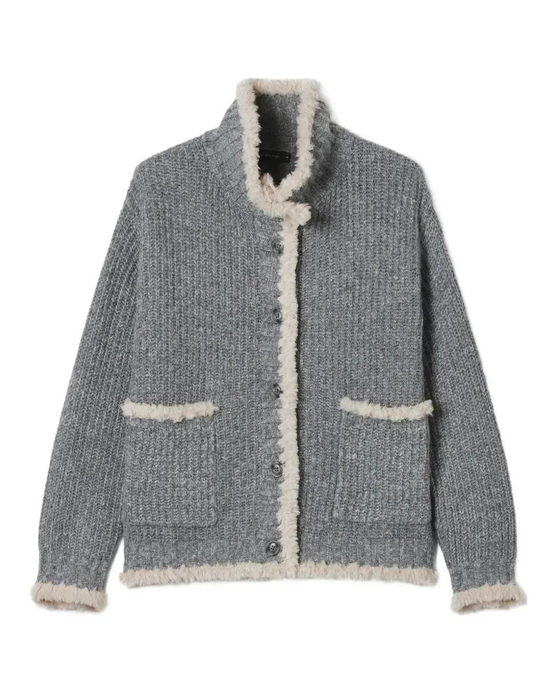 Tout a Coup Cardigan mit Faux Fur - Grau Grau