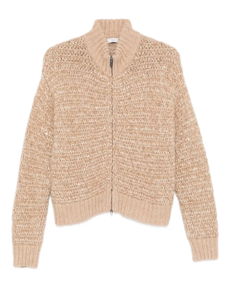 Peserico zip-fastening cardigan - Nude Nude