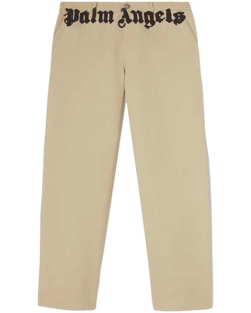 Palm Angels Chino mit Logo-Print Nude