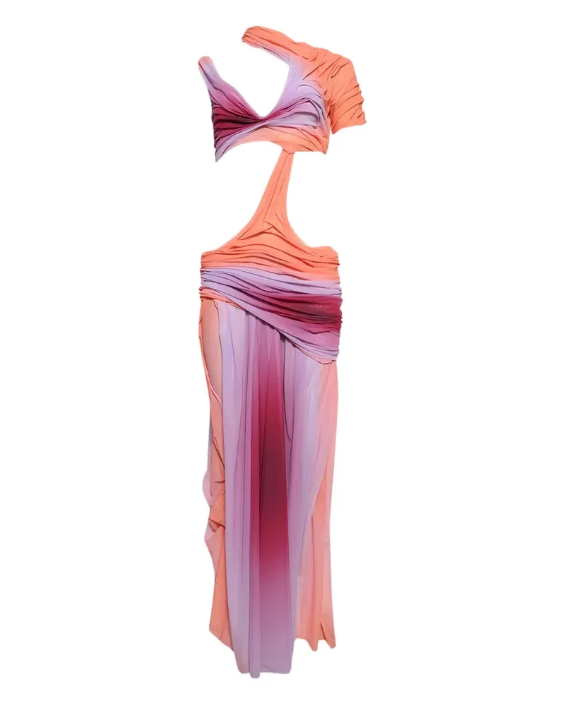 DI PETSA Wetlook Kleid mit Cut-Out - Rosa Rosa