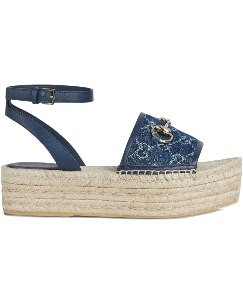 Gucci Jeans-Sandalen mit ikonischem Horsebit-Detail 45mm - Blau Blau
