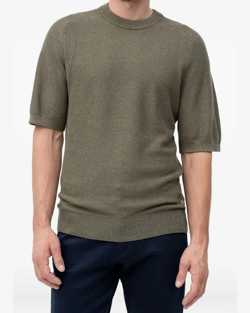 HUGO BOSS Kurzärmeliger Pullover - Grün Grün