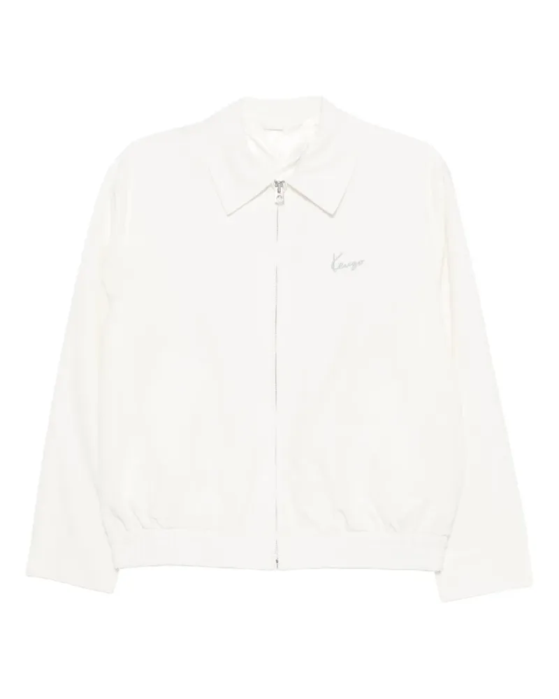 Kenzo Signature embroidered zip-up jacket - Weiß Weiß