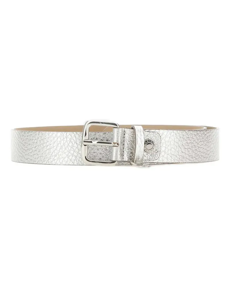 Gianni Chiarini maxi-grain square buckle leather belt - Silber Silber