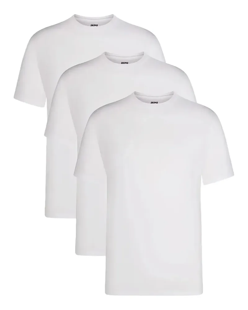 SKIMS T-Shirts mit rundem Ausschnitt (3er-Set) - Weiß Weiß