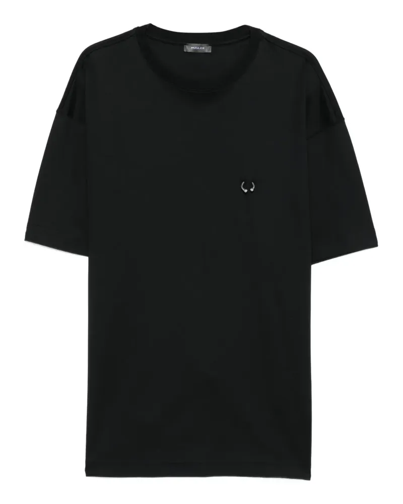 Thierry Mugler T-Shirt mit Metallic-Piercing - Schwarz Schwarz