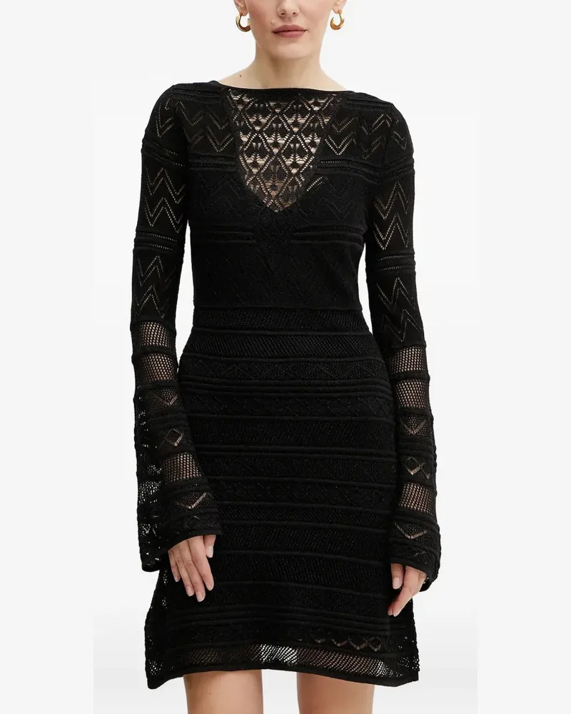 Guess Minikleid mit Lochmuster - Schwarz Schwarz