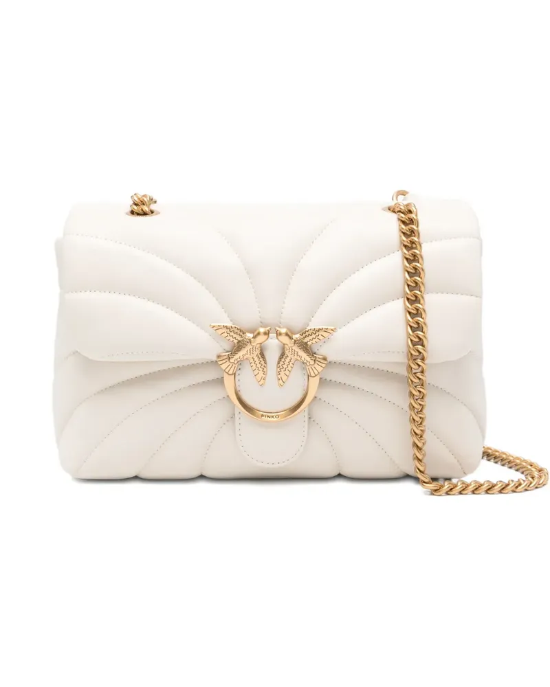 Pinko quilted bird-embellished shoulder bag - Nude Nude
