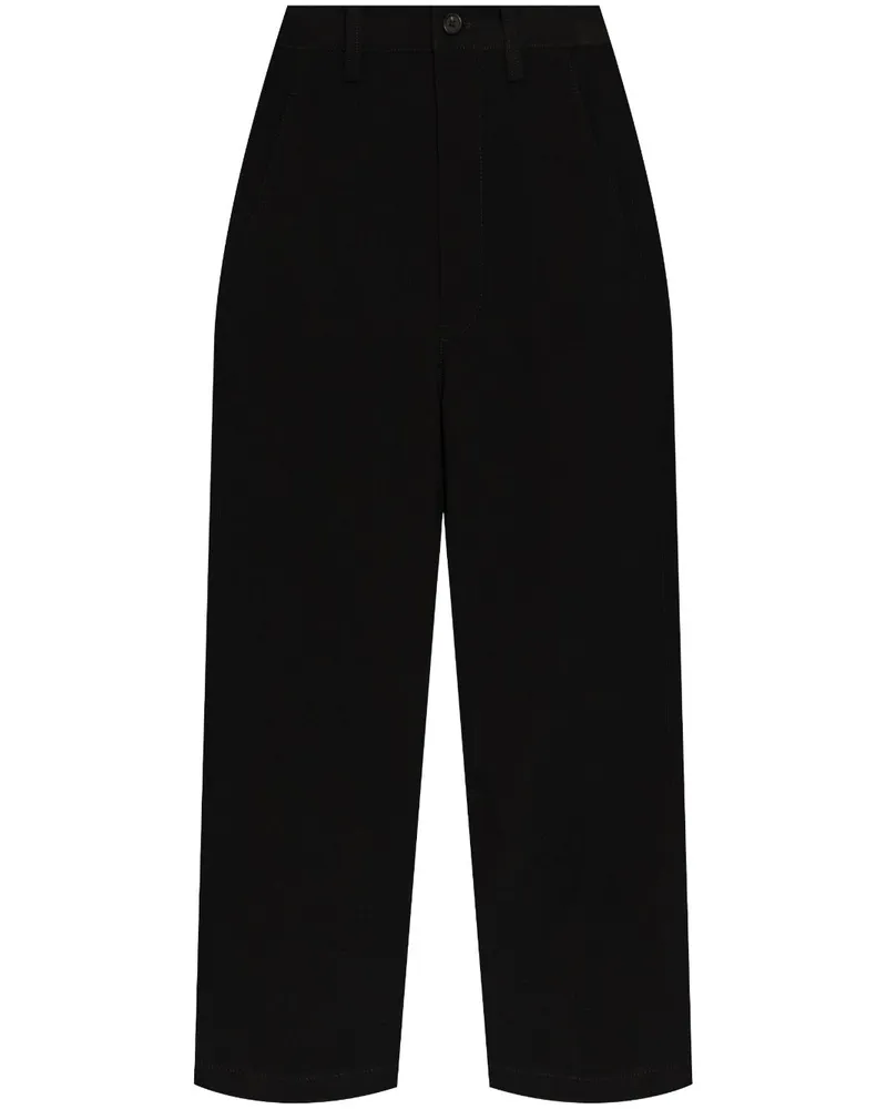 Yohji Yamamoto Hose mit Abnähern - Schwarz Schwarz