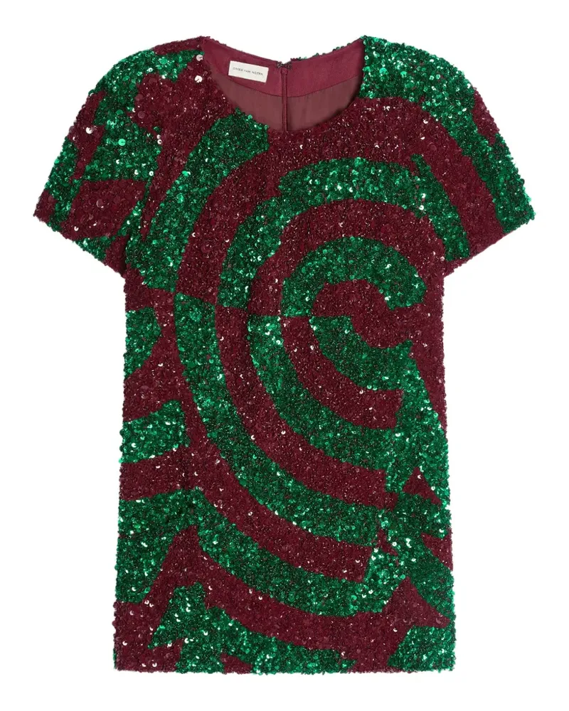 Dries van Noten Oberteil mit Pailletten - Rot Rot