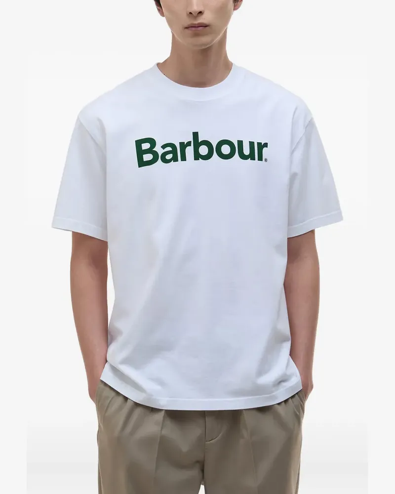 Barbour T-Shirt mit Logo-Print - Weiß Weiß