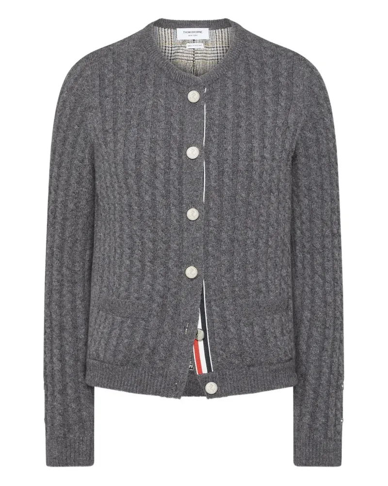 Thom Browne Cardigan mit Zopfmuster - Grau Grau