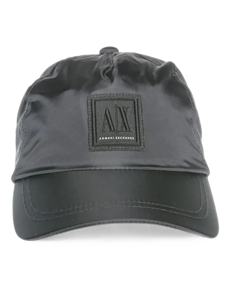 Armani Exchange logo-patch baseball cap - Schwarz Schwarz