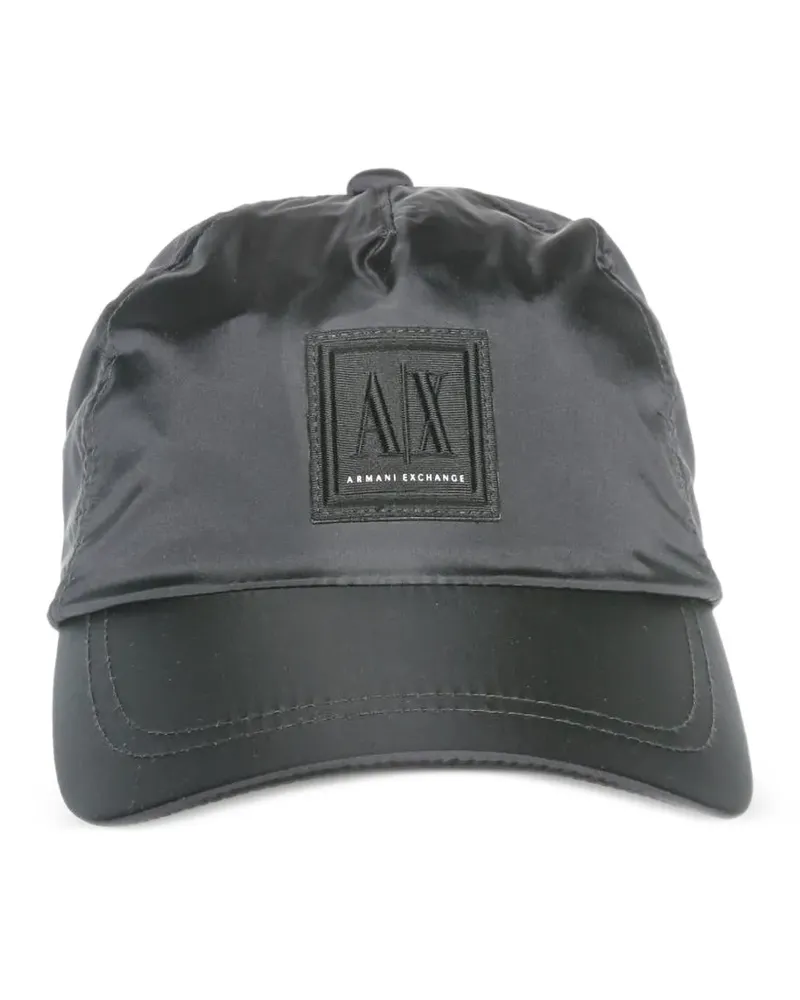 Armani Exchange Baseballkappe mit Logo-Patch - Schwarz Schwarz