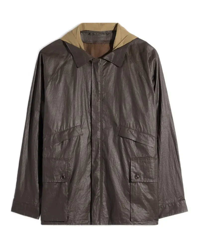 Christophe Lemaire Regenmantel mit abnehmbarer Kapuze - Braun Braun
