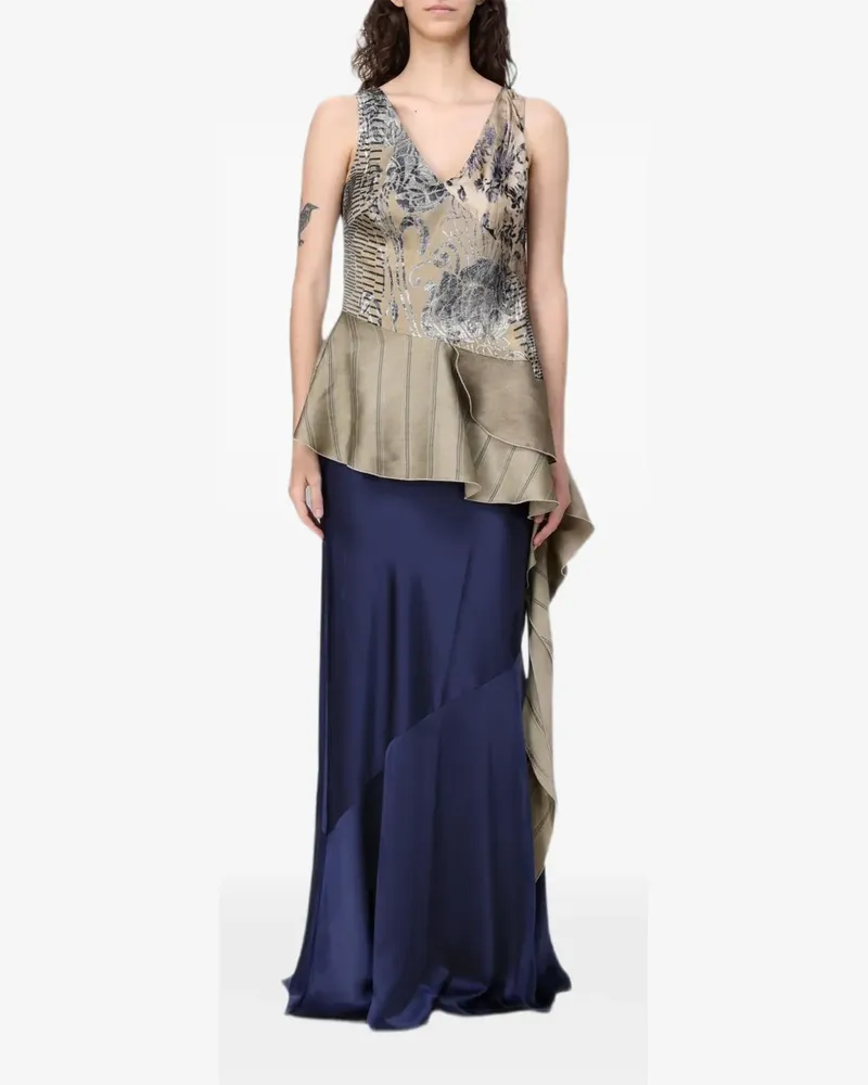 Antonio Marras Top mit Blumenprint - Gold Gold