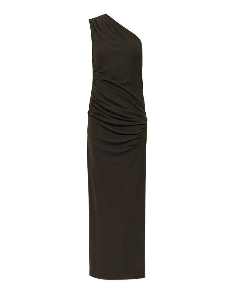ROTATE Birger Christensen one-shoulder ruched maxi dress - Braun Braun