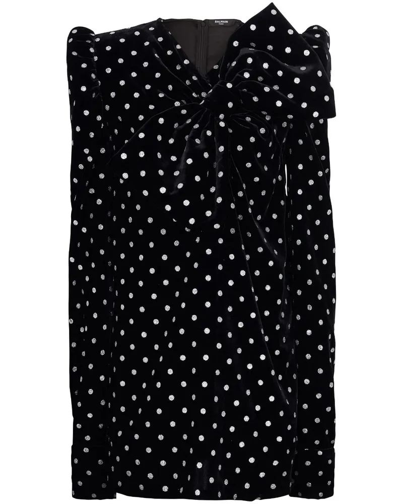 Balmain Kleid mit Polka Dots - Schwarz Schwarz