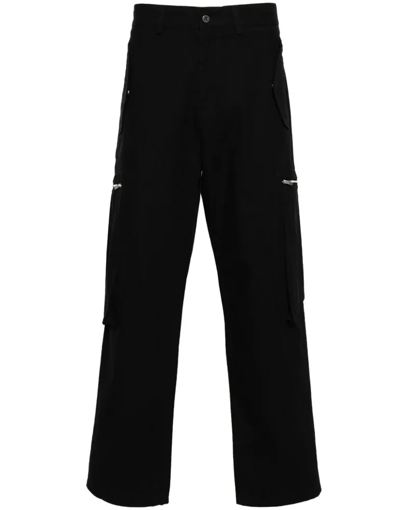 REPRESENT Gerade Hose mit Fischgrätenmuster - Schwarz Schwarz