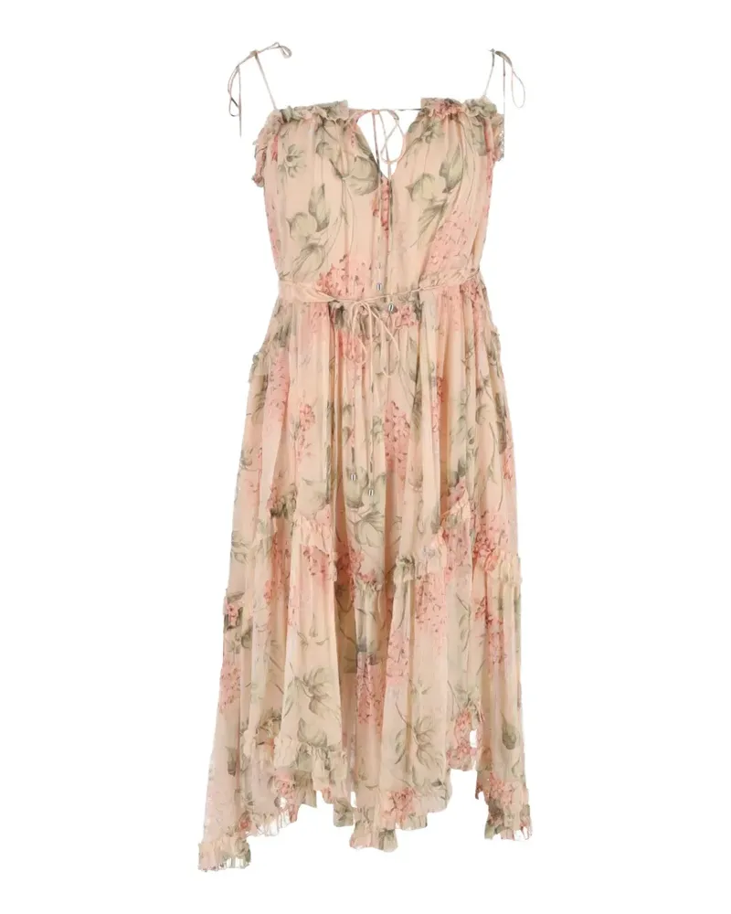 Zimmermann floral-print asymmetric dress - Rosa Rosa