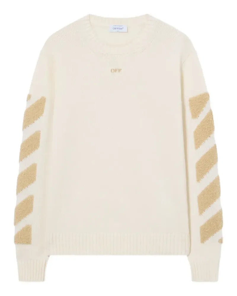 OFF-WHITE Diag Pullover in Fuzzy-Optik - Nude Nude