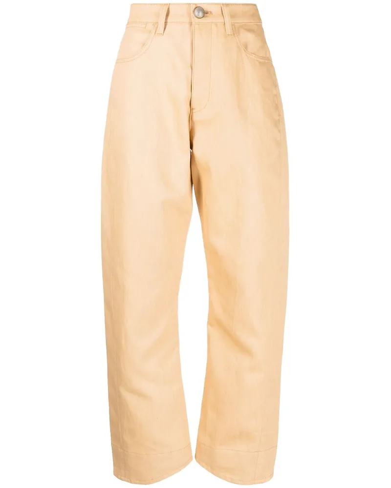 Jil Sander Tapered-Jeans mit hohem Bund - Nude Nude