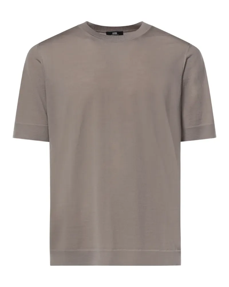 Alpha Studio Fein gestricktes T-Shirt - Grau Grau