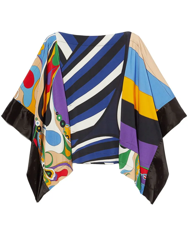 Emilio Pucci Seidenkaftan mit Print - Blau Blau