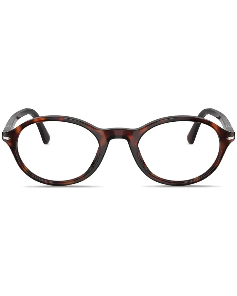 Persol Brille mit ovalem Gestell - Braun Braun