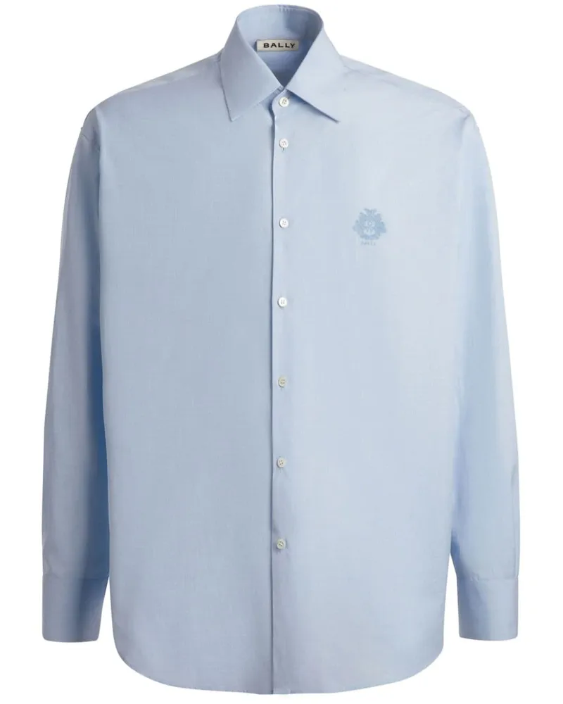 Bally Hemd mit Logo-Stickerei - Blau Blau