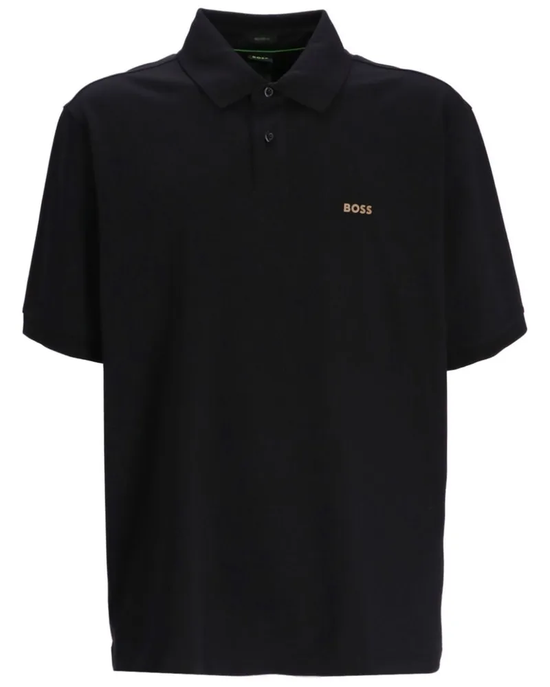 HUGO BOSS Poloshirt mit Logo-Print - Schwarz Schwarz