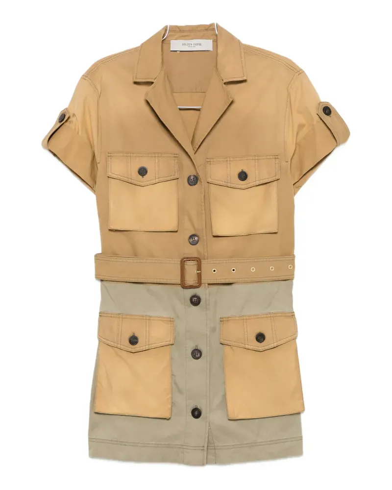 Golden Goose Pamela Saharian belted mini cargo dress - Nude Nude