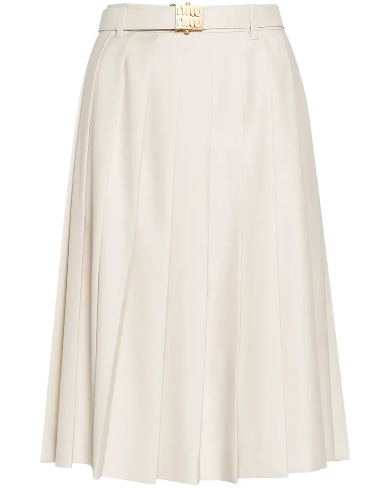 Miu Miu Midirock mit Falten - Nude Nude