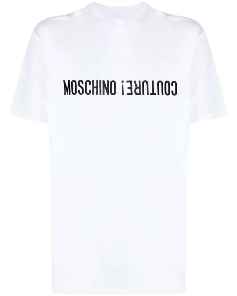 Moschino T-Shirt mit Logo-Stickerei - Weiß Weiß