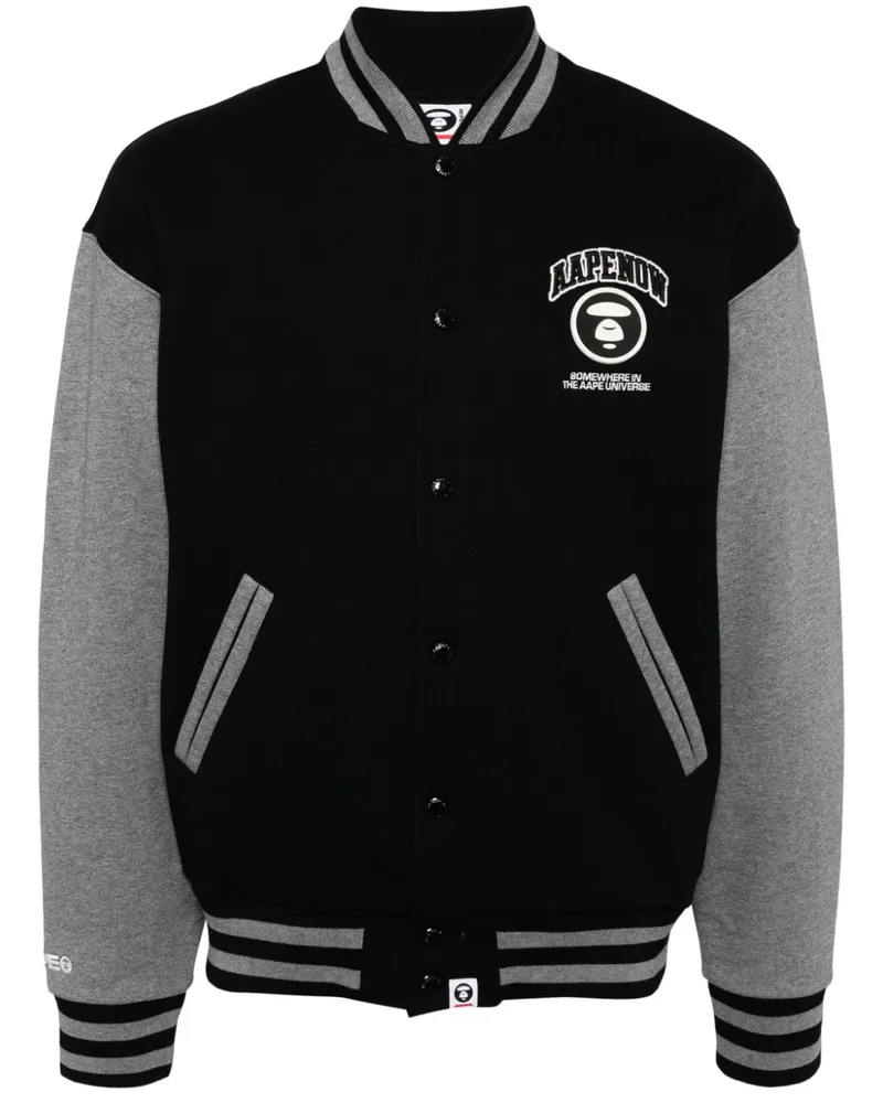 BAPE Baseballjacke mit Logo - Schwarz Schwarz