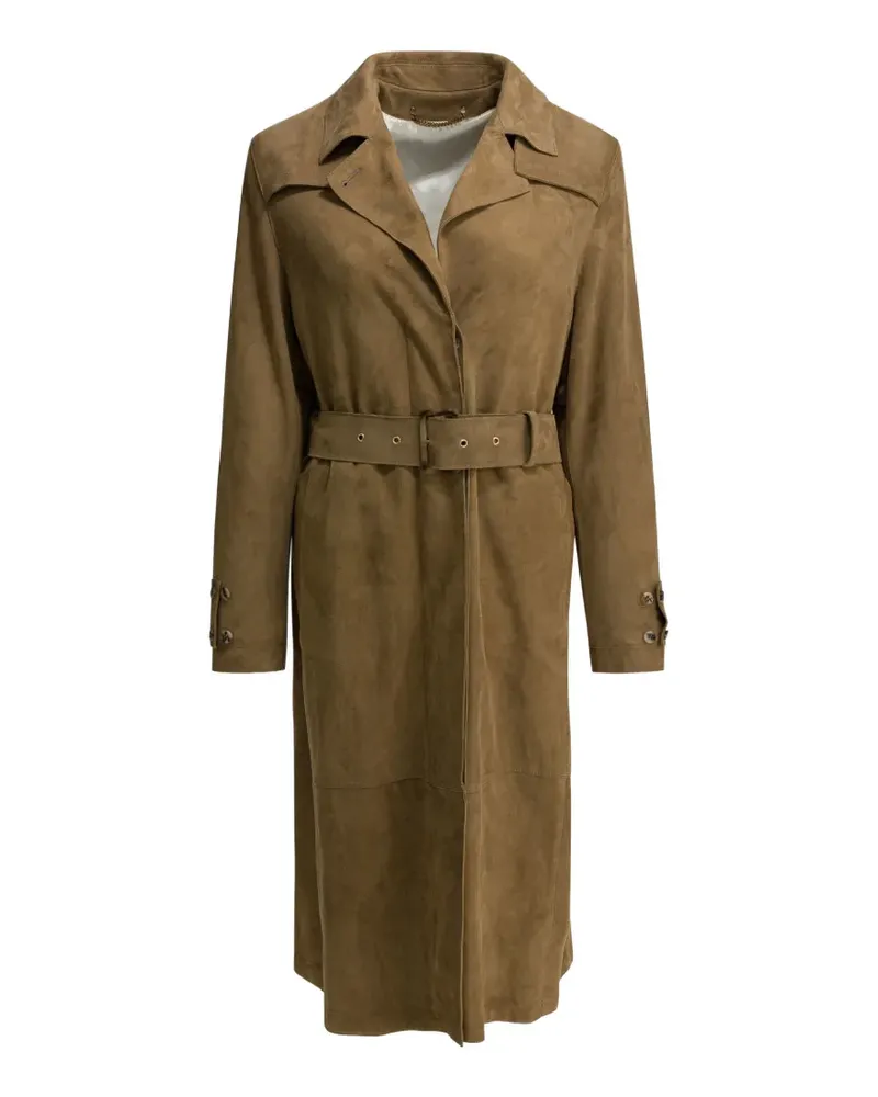 Golden Goose belted-waist suede coat - Braun Braun