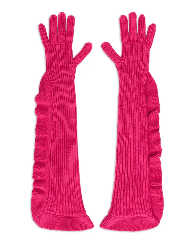 RED Valentino Handschuhe mit Rüschen - Rosa Rosa